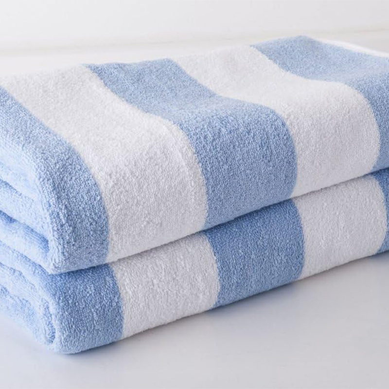 Pool Towel Light Blue striped