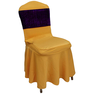 Chair Cover Lycra Frill Gold