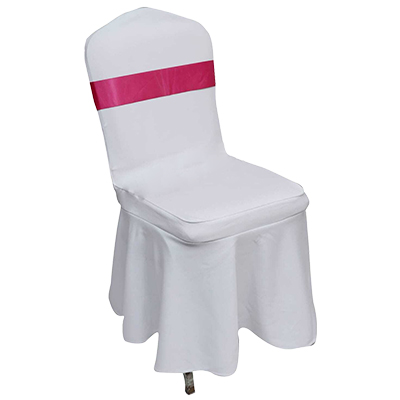 Chair Cover Lycra Frill White